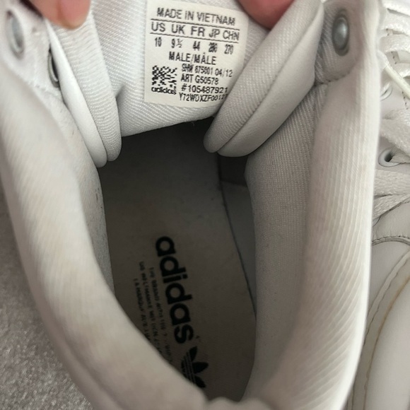 [US10]Adidas Men White High-Top leather indoor soccer Sneaker 675001 - Picture 4 of 5